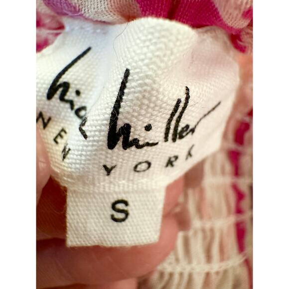 Nicole Miller Small Button Pink Floral Colorful Lightweight Maxi Skirt OR Dress - Picture 2 of 11